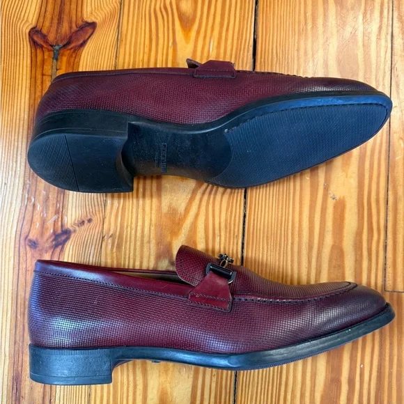 Giorgio Armani Men's Burgendy Slip-On Loafers - Picture 3 of 7